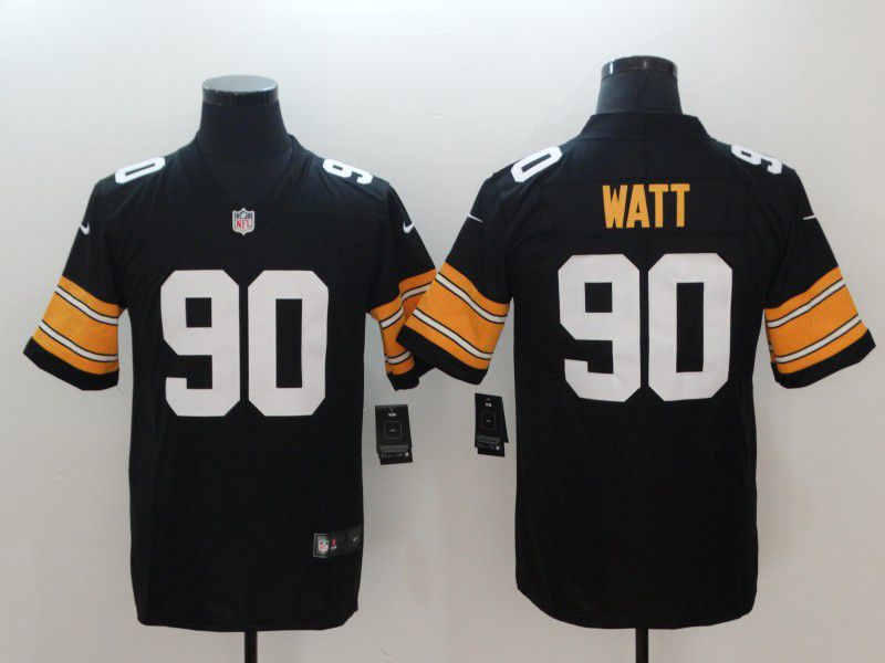 Men Pittsburgh Steelers #90 Watt Black Nike Vapor Untouchable Limited NFL Jerseys